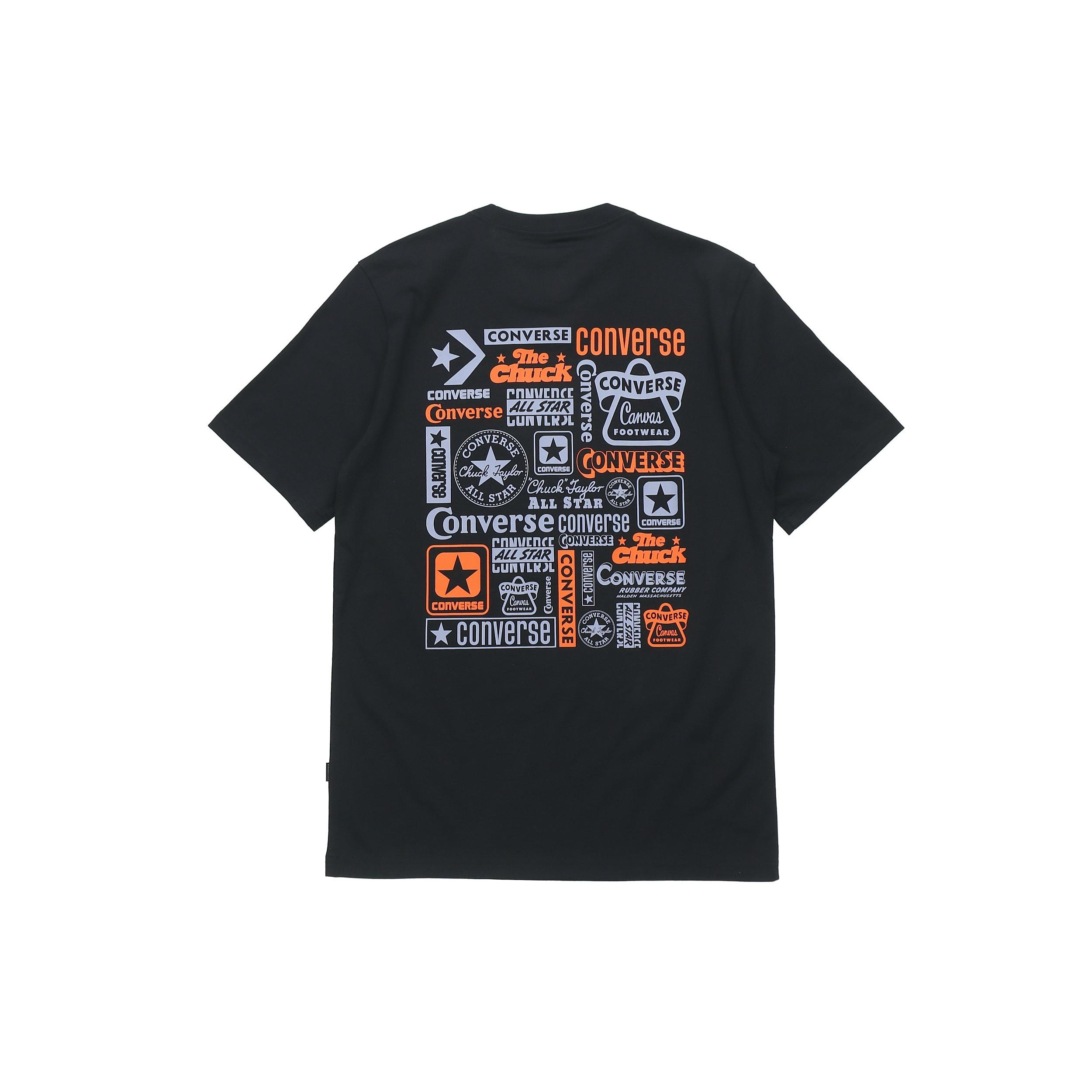 Men s Converse Logo Printing Casual Short Sleeve Black 10018868-001 S