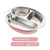 Onlycook [Sun Li Same Style] Children's Suction Plate, 304 Stainless Steel Divided Plate, Baby Food Tray, Tableware - Pink