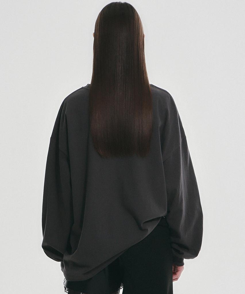 Nigaennikol Butterfly Signature Ls Top_Charcoal Black