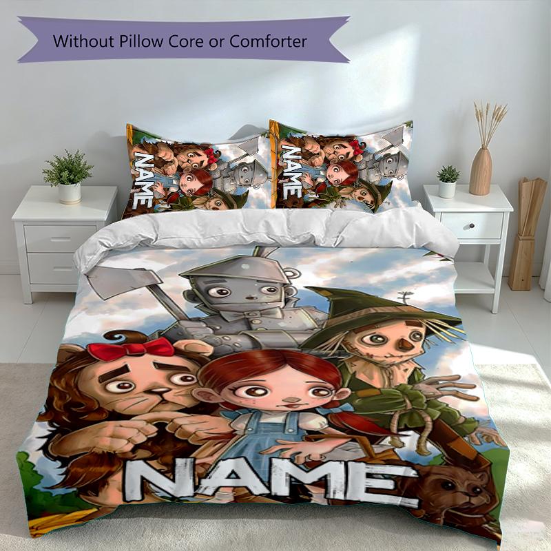 3pcs Custom Name The Wizard of Oz Bedding Set,Includes 1 Duvet Cover and 2 Pillowcases,All-season Bedroom Decor