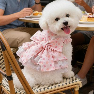 Breathable Puppy Dress Adjustable Dog Outfit Girl Puppy Clothes Pet Clothing For Spring Summer Birthday Holiday Everyday Party
