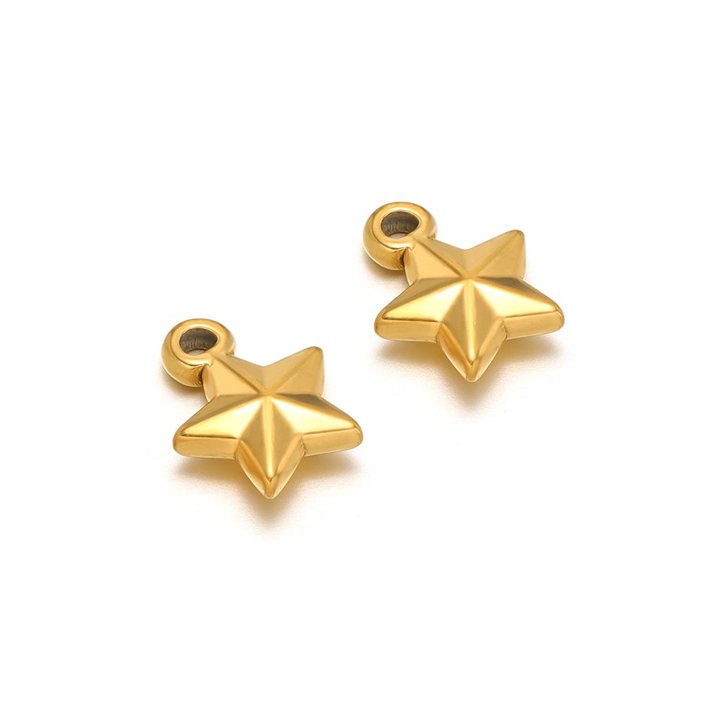 10 Stück PVD-vergoldete kleine Seestern-Schwanz-DIY-Anhänger für die Schmuckherstellung Großhandel Edelstahl-Anhänger Halsketten-Verlängerungsschwänze