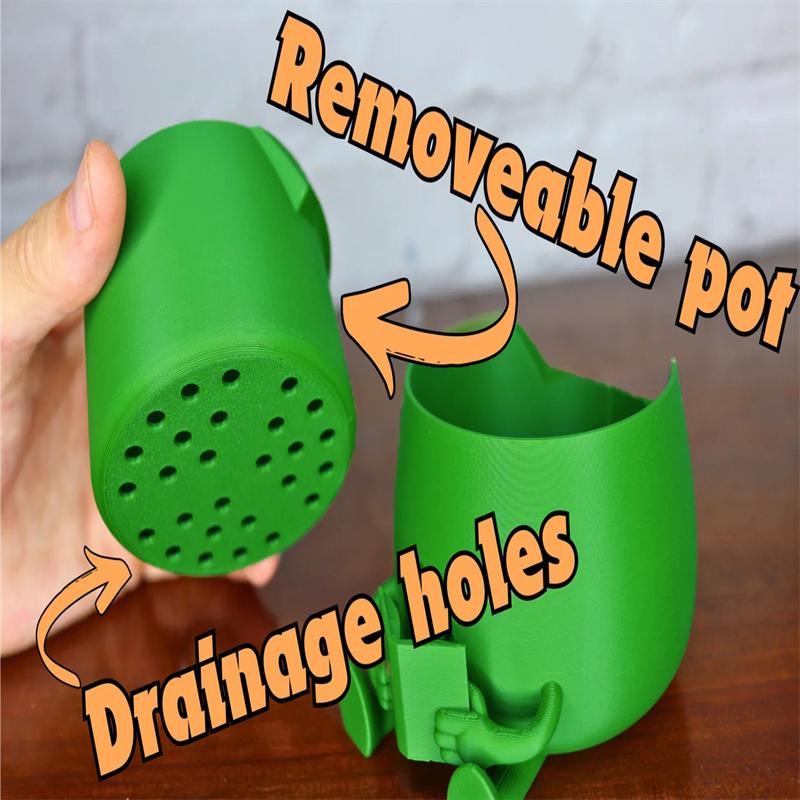 3.14" Happy Face Planter Handmade 3D Printed Cute Guitar Planter Theme Succulent Pot For Guitar Lovers