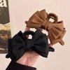 Elegant Women Bow Hair Claw Clips Double-Sided Large Satin Shark Hair Claw Solid Bowknot Hairpins Barrettes Hair Accessories