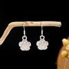 Vintage Miao Silver Minority Wind Earrings Personalized Bohemian Style Flower Long Fringed Earrings