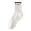 Men's Autumn and Winter Thickened Pure Cotton Wool Loop Bottom Color-blocked Mid-calf Socks, Warm Towel Bottom Anti-odor Sports Long Calf Socks