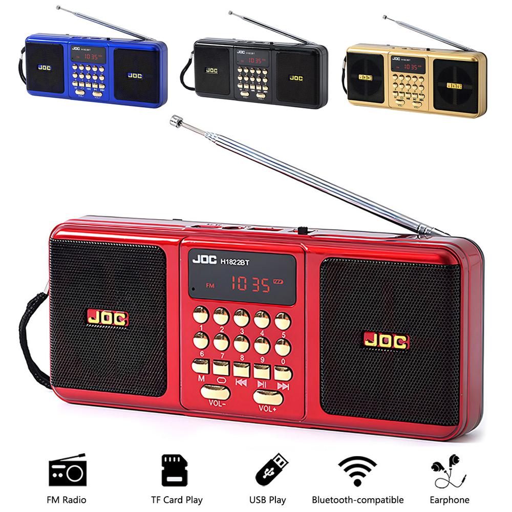 Portable Stereo FM Radio Wireless Speaker Rechargeable Battery Support TF Card USB Bluetooth-compatible Speaker With FM Receiver oro