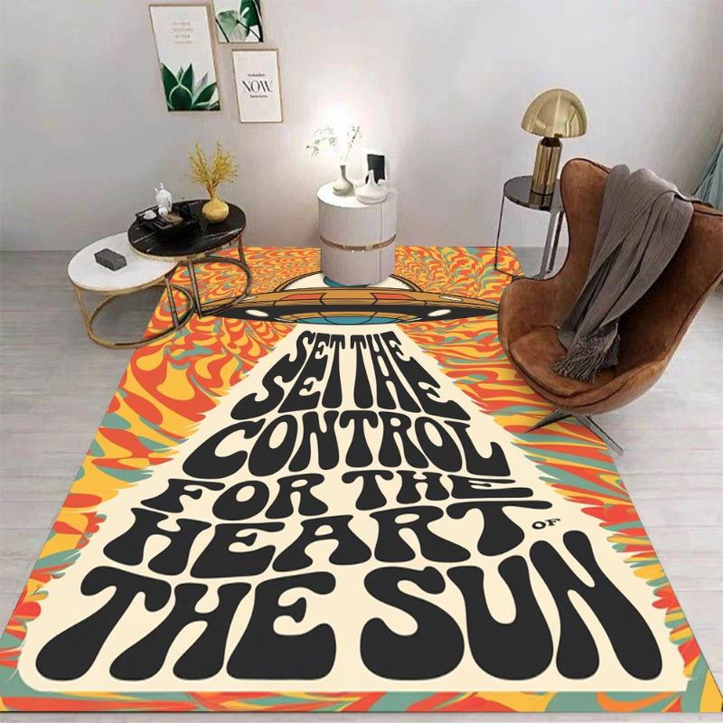 Creative Cartoon Style UFO Floor Mat Bathroom Mat Kids Room Bedroom Decoration Balcony Anti-Slip Doormat Living Room Decor Rug
