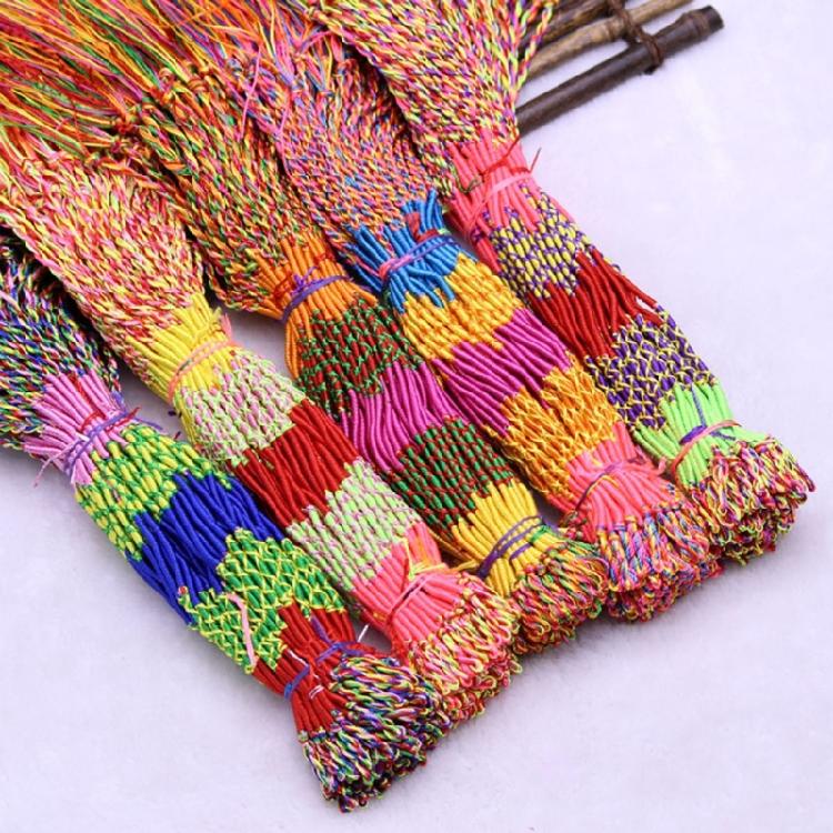 Women Girls Jewelry Gift DIY Hand-Making Cotton Rope Bracelets Random Color