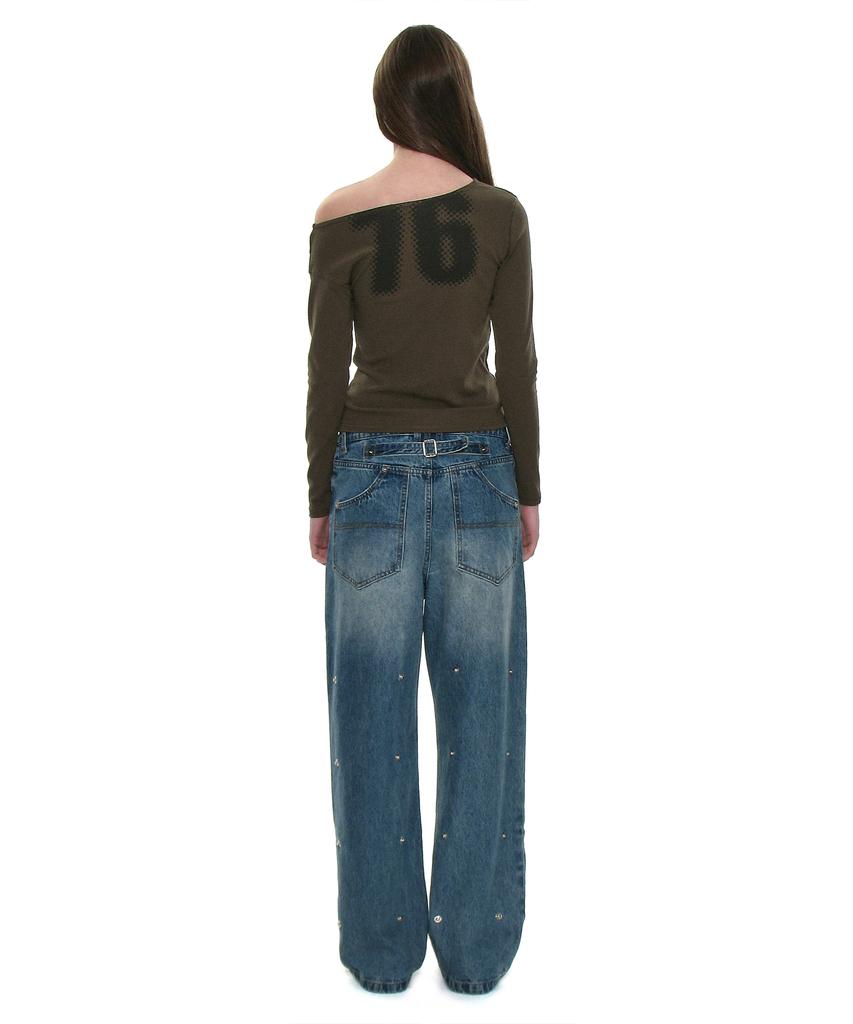 PARTIMENTO WOMEN Ciao Bella 76 Asymmetrical Long Sleeve Tee_Brown