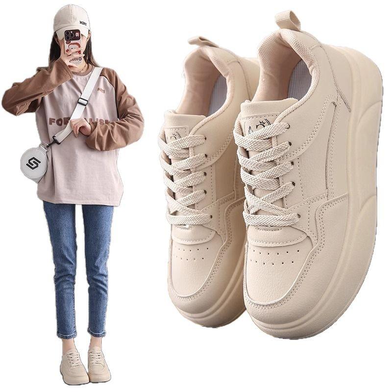 Thick-soled Little White Shoes Women's Versatile Spring and Autumn Muffin Breathable Casual Sports Board Shoes