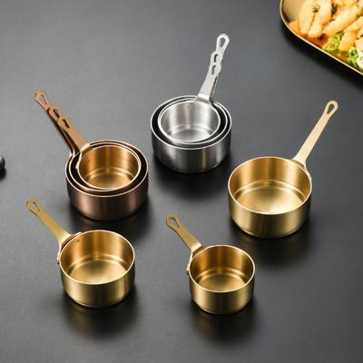 Measuring Cup Stainless Steel Sauce Cup Non-rust 50/80/100ML Seasoning Bowl with Handle Mini Sauce Pan Gravy