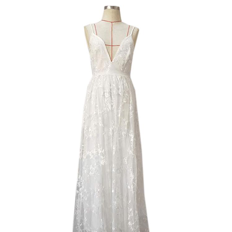 2021 Women's Sexy V-Neck Evening Dress - European & American Style, Sleeveless, Backless, Bridesmaid or Wedding Gown
