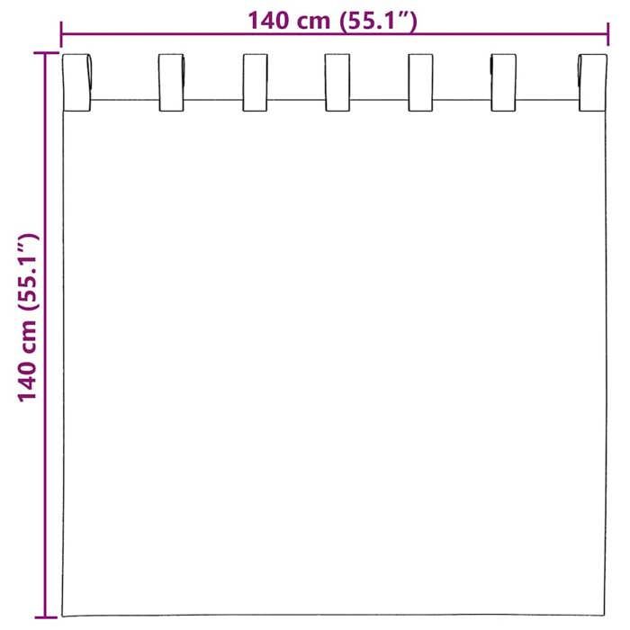 VidaXL Rideaux en voile avec boucles 2 pcs terre cuite 140x140 cm, rideau en filet, rideau transparent, voile de fenêtre, 4102321