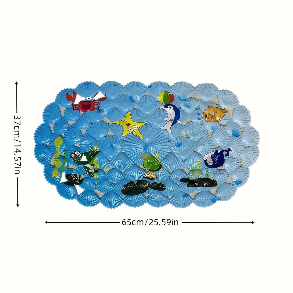 Colorful Sea Creatures Shell Design Non-Slip Bath Mat - Durable, Easy To Clean, Multi-Purpose Safety Floor Mat for Bathroom, Bathtub