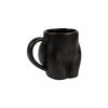 Humorous Cup Shaped Like a Butt. Original Cup. Capacity: 320 Ml 14 X 10,5 X 8 Cm. Material: Black Porcelain - Fissure