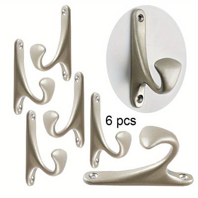 6pcs Zinc Alloy Wall Mounted Hook Rustic Key Coat Bag Hat Hanger Robe Hooks Hanging Kitchen Bathroom Room Coat Rack Hooks