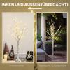 Artificial tree, artificial birch, with LED lighting, warm white, realistic white bark, 17L x 17W x 120H cm