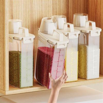 Large Food Storage Container 360° Rotating Rice Barrels Sealed Cereal Dispenser Rice Tank Grain Box Kitchen Storage Container