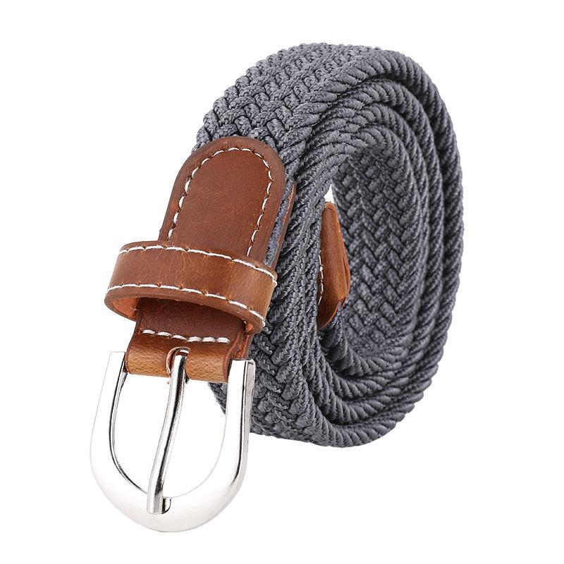 5 Colors Men's Ladies Canvas Fabric Belt Traditional Buckle Elastic Belt 100CM Long Elastic Fashion Belt