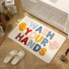 Fluffy Bathroom Floor Rug Modern Bath Mat, Absorbent Non-Slip Rug, Fun English Letters, Machine Washable Mat Cozy for Tub Sink Water Foot Pad