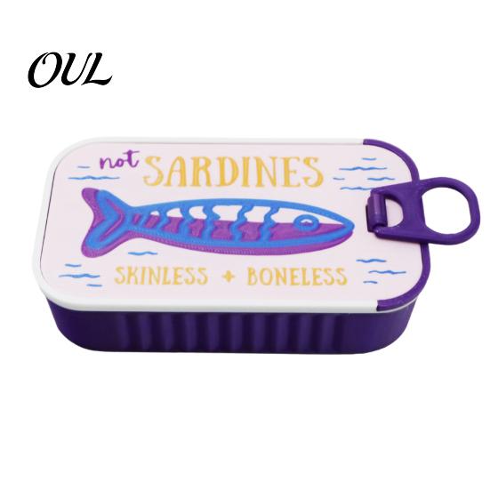 Skurriler Schmuckbehälter Sardinendose mit Fischgräte, PLA Kompakte Größe Vintage Dekorative Kosmetiktisch-Accessoire-Aufbewahrung, Tragbare Aufbewahrung