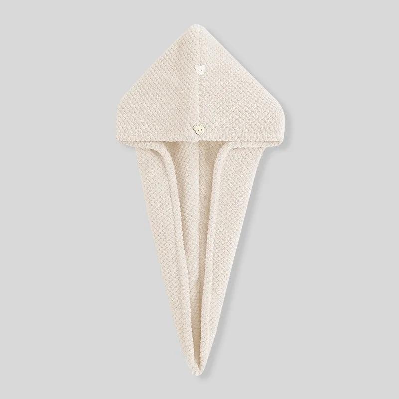 Care Cap with Button Super Absorbent Hair Towel Wrap Fast Drying Hair Wraps Women Bathroom Accessories Microfiber Hair Towel