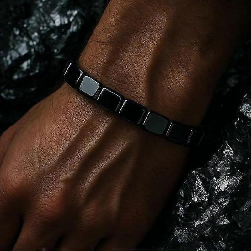 Bracelet Hématite Hemys Homme, Bracelets Hématite Pour Homme chaud
