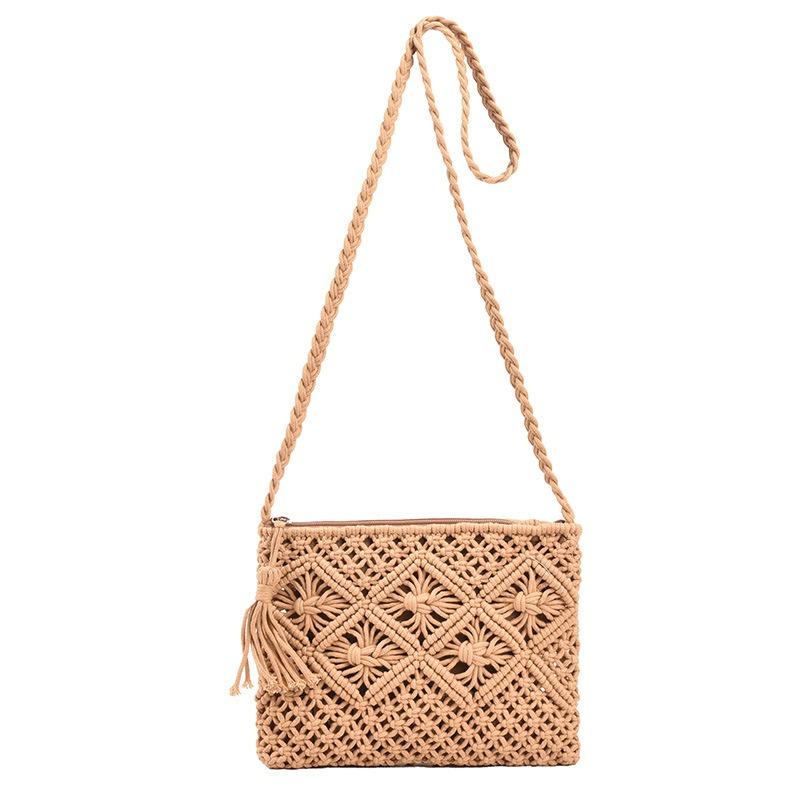 Bohemian Ethnic Bag Women's Fashion Woven Phone Bag Seaside Holiday Beach Crossbody Bag