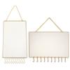 Durable Rectangle Hanging Earring Stud Wall Mounted Jewelry Organizer Decorative Diamond Grid Shape Hooks for Necklaces