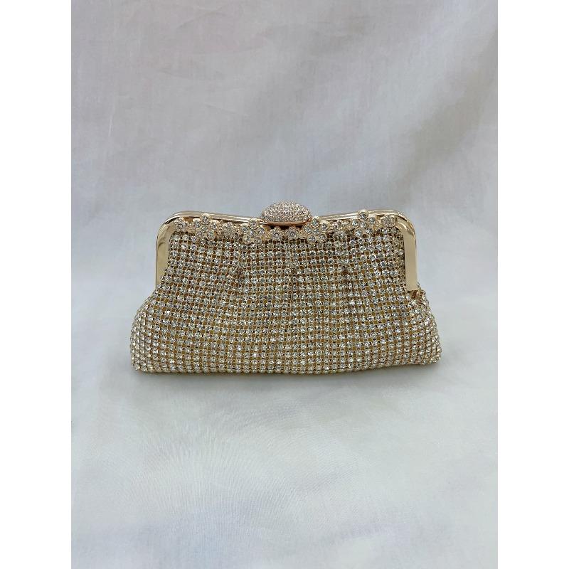 

Clutch bag Rhinestone dinner bag with cheongsam handbag Celebrity dress bag Diamond-encrusted handbag Light luxury oblique span women s bag золотий