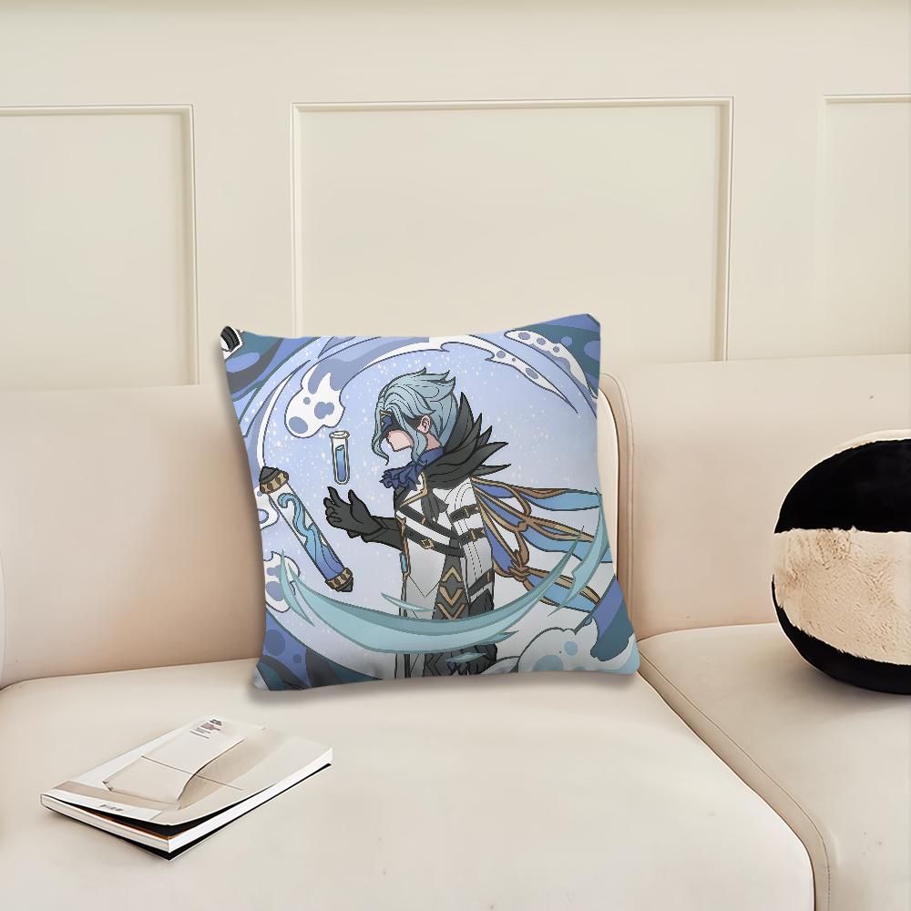 Genshin Impact Skirk boy cool b cushion cover Pillow Cover Decoration Room Home Sofa living Office Car Nordic Simplicity