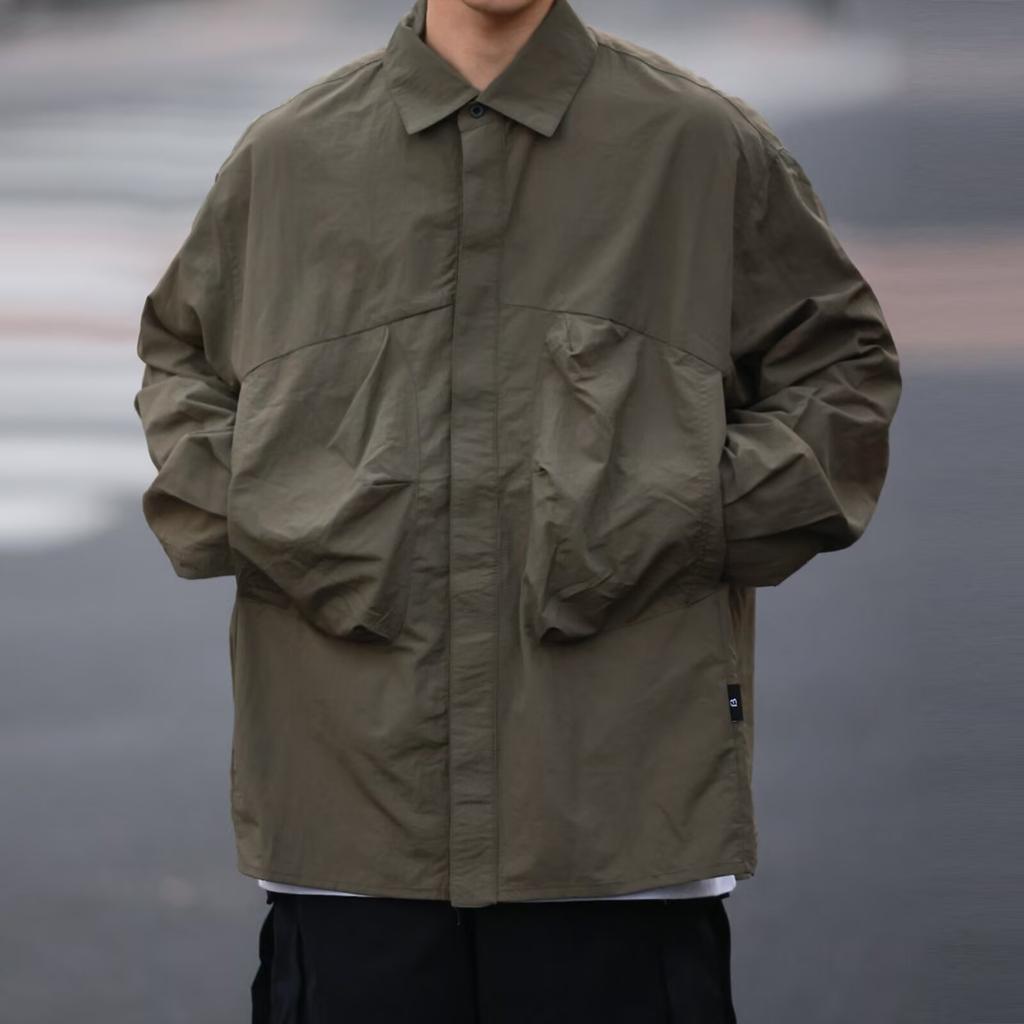 2024 Brief Langarmhemd Japanischer Hong Kong Stil Ins Loses Hemd Jungen Sommer Trendy Vielseitig Casual Mantel