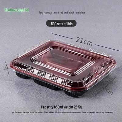 HUIHUADU Thickened Disposable 4-Compartment Lunch Box