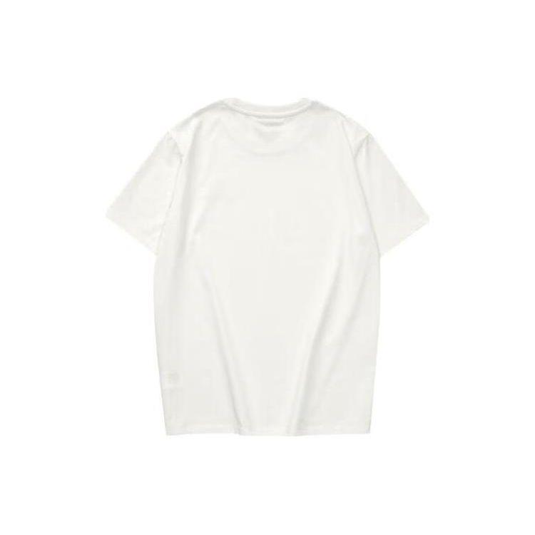 Skechers Loose Fit Round Neck Logo Print American Vintage Short Sleeve T-Shirt Unisex Tops Cotton-Candy-White L223U165-0074