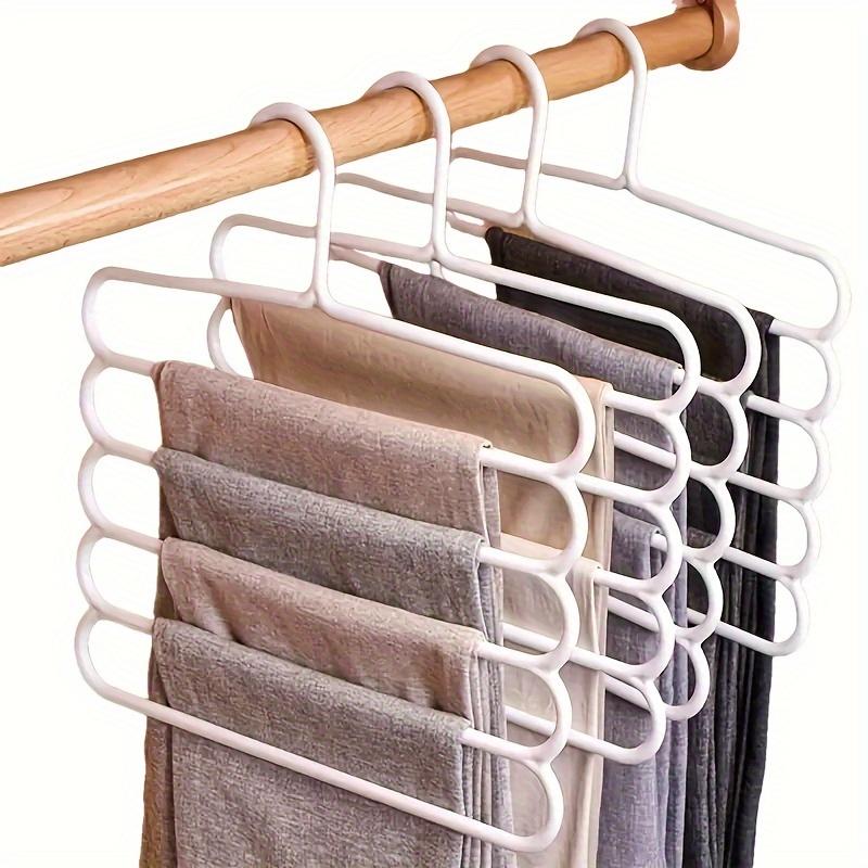 5-Tier Space-Saving Pants Hanger - Anti-Slip, Multi-Layer Closet Organizer for Wardrobe, Perfect for Pants and Scarves Clothes Hangers