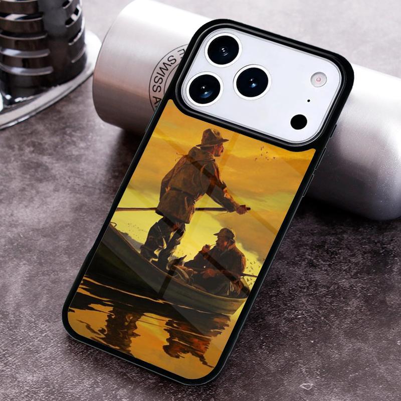 Hunting Animal Fishing Man Phone Case for iPhone 17 16 15 Pro Max Air 14 13 12 11 Plus Shockproof Cover iPhone 15
