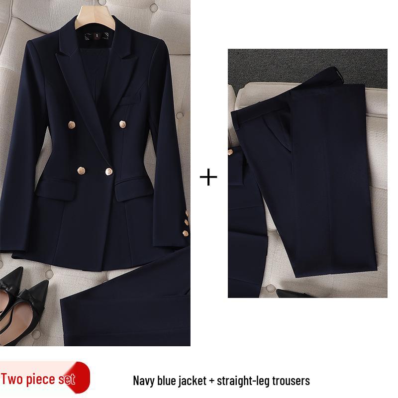 Women's Professional Suit Set: Elegant Spring/Autumn Attire for College Interviews & Hotel Manager Uniform.