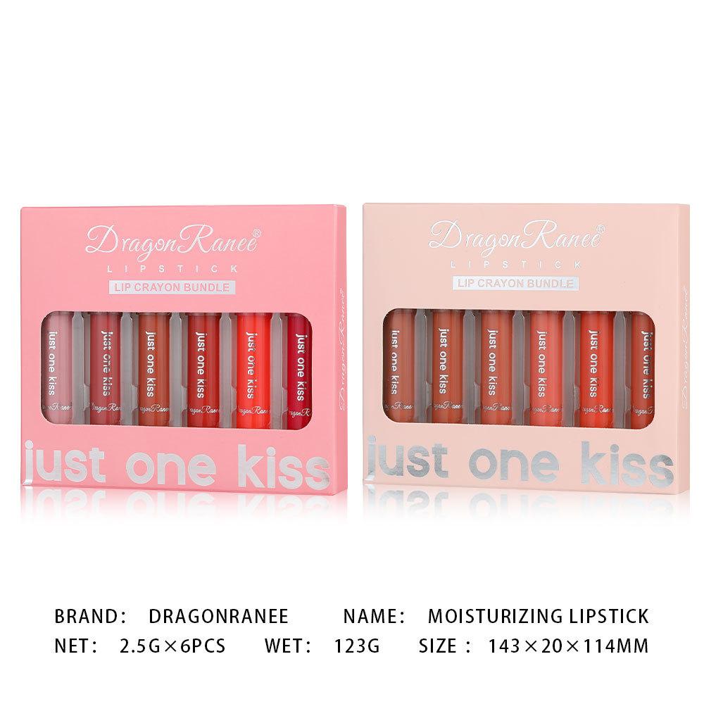 Moisturizing Lipstick Crayon Lipstick Pen Combination Lip Liner Pen Solid Lip Gloss 6-pack Set