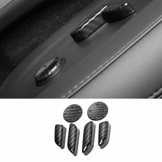 Carbon Fiber Seat Adjustment Button Cover Trim Fit For Tesla Model X S 2012-