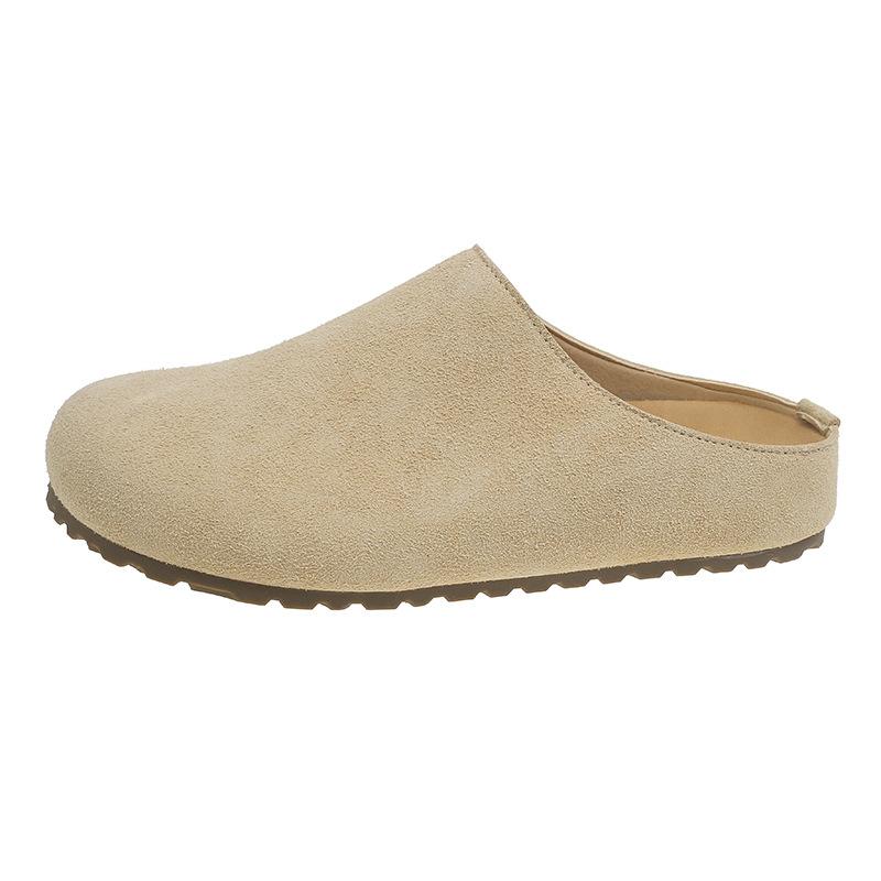 Retro flat-bottomed slippers for women's new versatile and comfortable lazy one-pedal bag head slippers