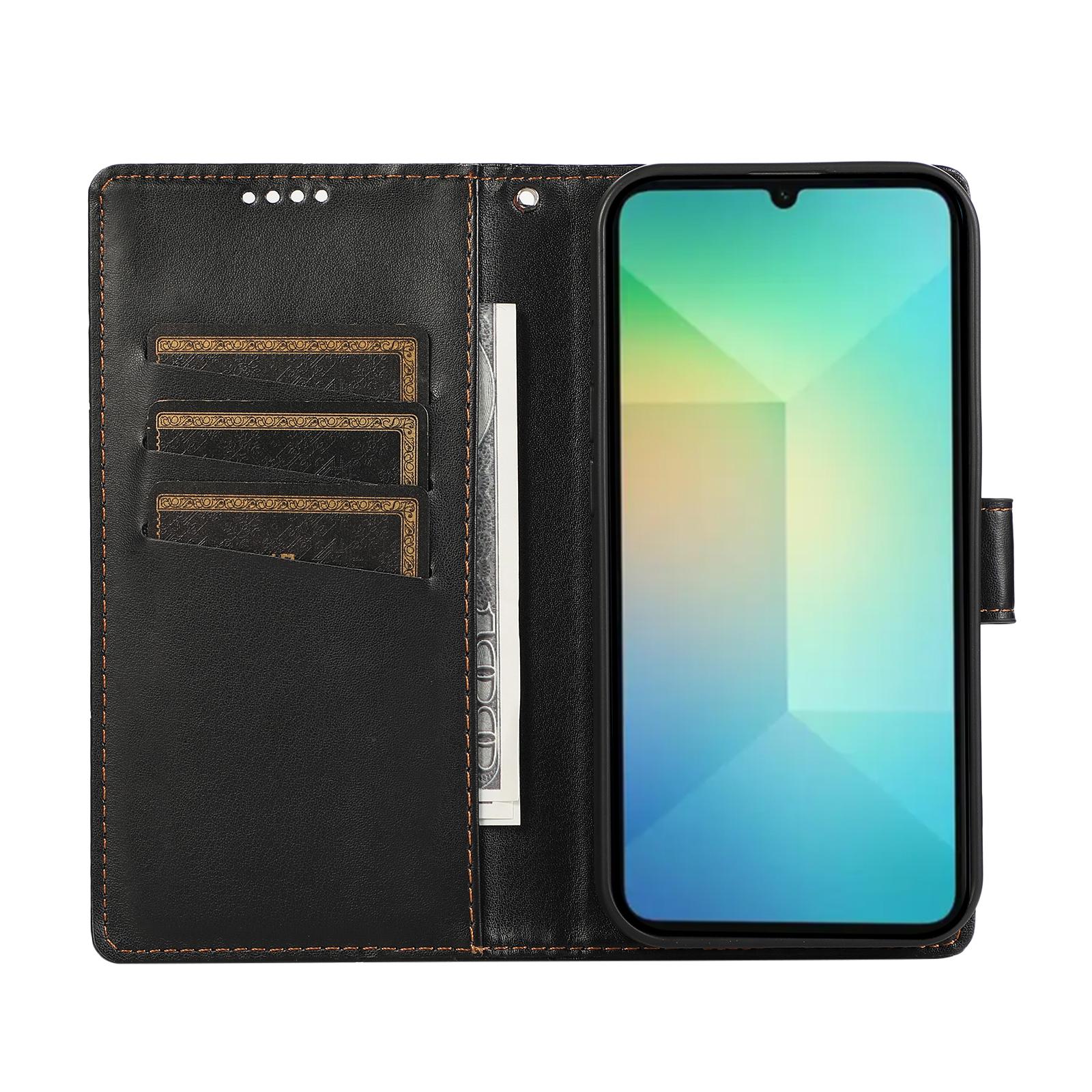 

DF-06 For Samsung Galaxy A06 4G Phone Case Line Imprint Leather Wallet Cover Green
