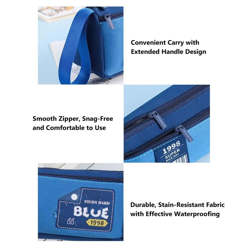 Organizer Double-Layer Pencil Case with Handle Cartoon Pencil Cases  School Supplies