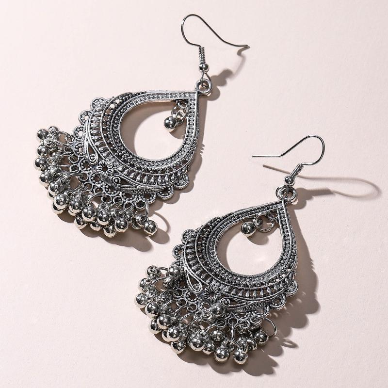 GemChic Cercei Noi Vintage Clasici Hollow cu Ciucuri Franjuri Modă Etnică Cercei cu Cârlig Cadou Bijuterii pentru Ziua de Naștere Crăciun