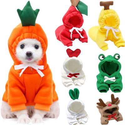 Pet Dog Hoodie Dog Basic Sweater Coat Cute Frog Shape Warm Winter Jacket Cat Cold Weather Clothes Outfit Outerwear Dog Halloween