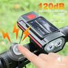 Solar Bicycle Light Bike Front Lamp with Horn USB Rechargeable Power Display Waterproof Bike Flashlight Headlamp