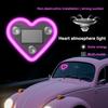 Car Led Window Decoration Heart Neon Light Suction Cup Fixed Luminous Heart Solar Ambient Neon Light Car Lights Accessories 1Pc