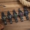 Hollow Creative Black Technology Men'S Steel Belt Watch Inner Ring Rotatable Watch Quartz Watch