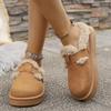 2025 Fashion Autumn Winter Plush Buckle Warm Cotton Slippers Casual Large New Hair Half Slipper Cotton Shoes Women Snow Boots