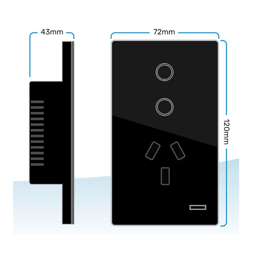 Melery Gniazdko ścienne Tuya WiFi Austrial Pionowe Poziome Dotykowy Włącznik Światła Gniazdo Wtyczka AU Zdalne przez Alexa Google Home Smart Life